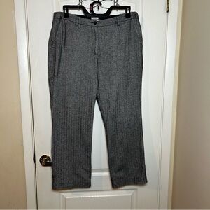 L.L. Bean Women's Herringbone Pants Trousers Size 16 Cotton Gray